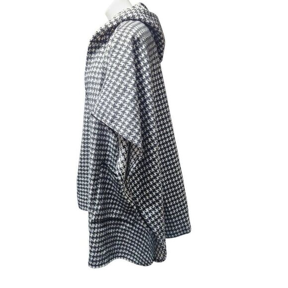 Hatch hooded knit wrap poncho houndstooth pockets one size maternity - Picture 3 of 7
